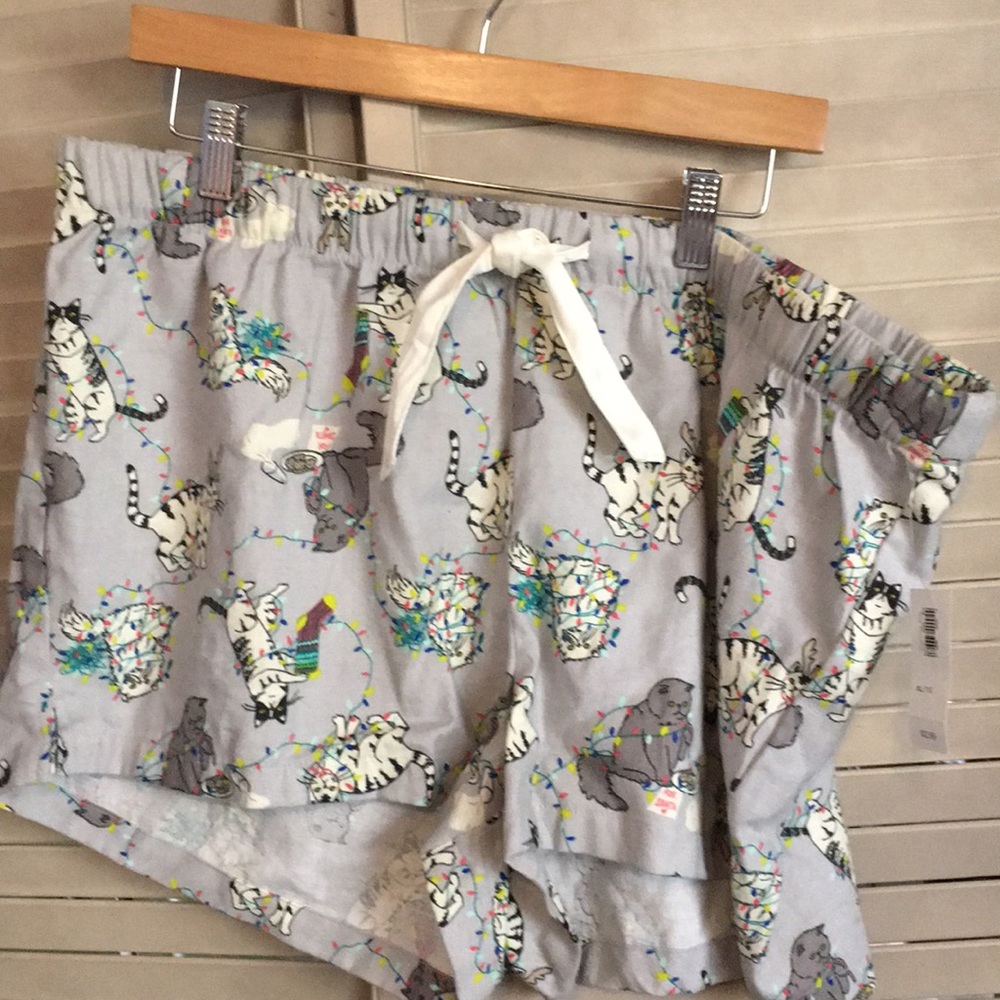 Christmas PJ Shorts with cats